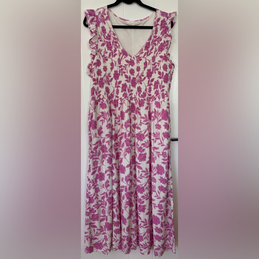 LC Lauren Conrad Pink and White Floral Dress - Woman’s XXL